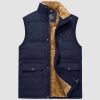 1cefbc341f77c41dd8437aa8c7f9ba7e77bb5b24da269580822d17bee6e493d6.jpg Men's Outerwear Vests Full-Zip Sleeveless Jacket Winter Warm Fleece Lined Vests Stand Collar