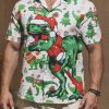 1d1eccc42389a64194c223d4d449e40b557d43d97244b6a2d98d5fed3c5dff02.jpg Men's Christmas Dinosaur Print Short Sleeve Hawaiian Shirt with Chest Pocket