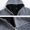 Zip Up Striped Hooded Sweater
