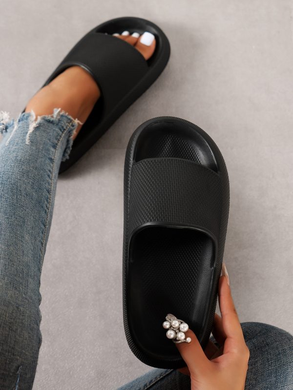 Women's Eva Home Slippers, Anti-slip, Water-resistant, Simple, Comfortable, Quiet, Durable, For Outdoor, Dorm, Office, Summer