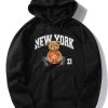 New York Basketball Bear Print Hoodie