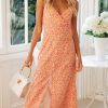Sexy V-neck Sling Print Dress
