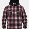 Quilted Lined Flannel Hooded Plaid Coat