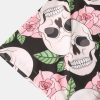 Skull Rose Print Button Up Shirt