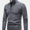 Textured Quarter Zip Sweater