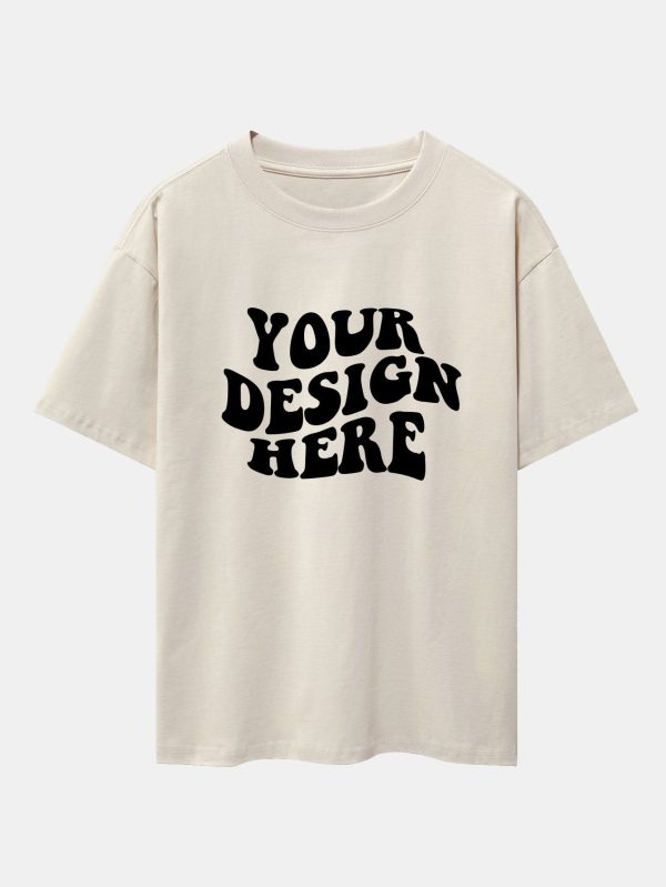 Your Design Here Print Drop Shoulder Oversize T-Shirt