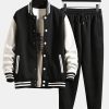 Contrast Baseball Jacket & Jogger Pants