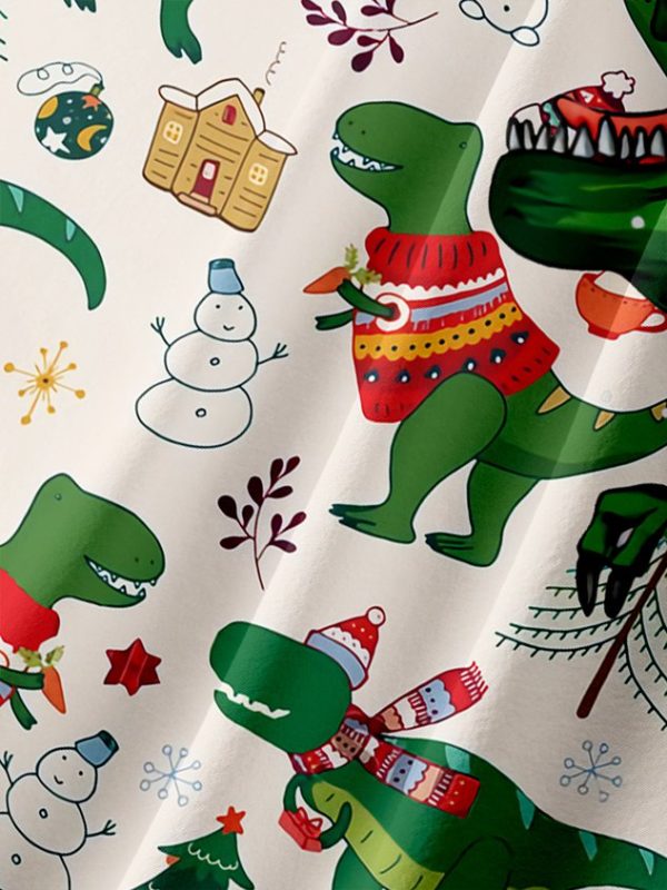 2032652fcea09a2b29577a68888299abb7dc56d6685d906fc2ecbc40ec39860c.jpg Men's Christmas Dinosaur Print Short Sleeve Hawaiian Shirt with Chest Pocket