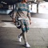 Men's Casual Personality Print Suit 003