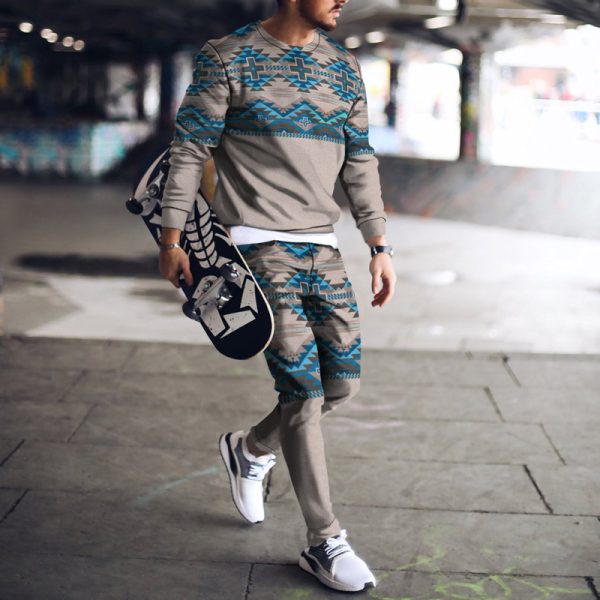 Men's Casual Personality Print Suit 003