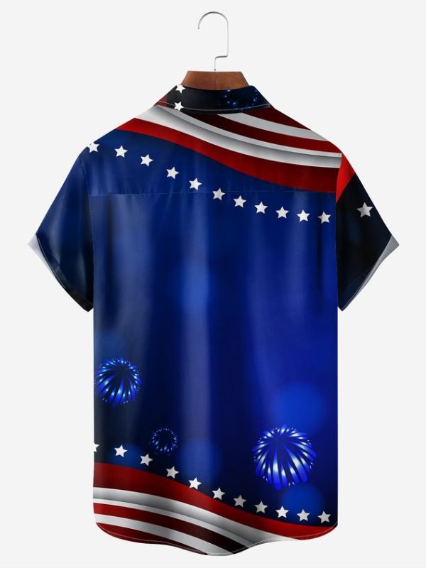 2172cb3dd1b078f9171c81fa6c5cf8b1c1981264e7653aae08fbceb984170d97.jpg Halloween Thanksgiving Christmas Flamingo Chest Pocket Short Sleeve Shirt