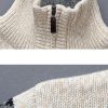 Christmas Moose Print Half Zip Sweater