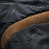 Suede Bomber Jacket With Quilted Liner