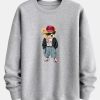 Cool Style Bear Print Relax Fit Sweatshirt