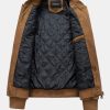 Suede Bomber Jacket With Quilted Liner