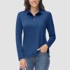 Women's Polo Shirts Long Sleeve UPF 50+ Sun Protection Golf Shirts Quick Dry Athletic Workout Collared Shirt