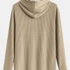 Muscle Fit Long Sleeved Ribbed Hooded T-Shirt