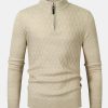 Diamond Mock Neck Quarter Zip Sweater