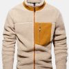 Hoooyi Zipper Through Teddy Faux Fur Jacket