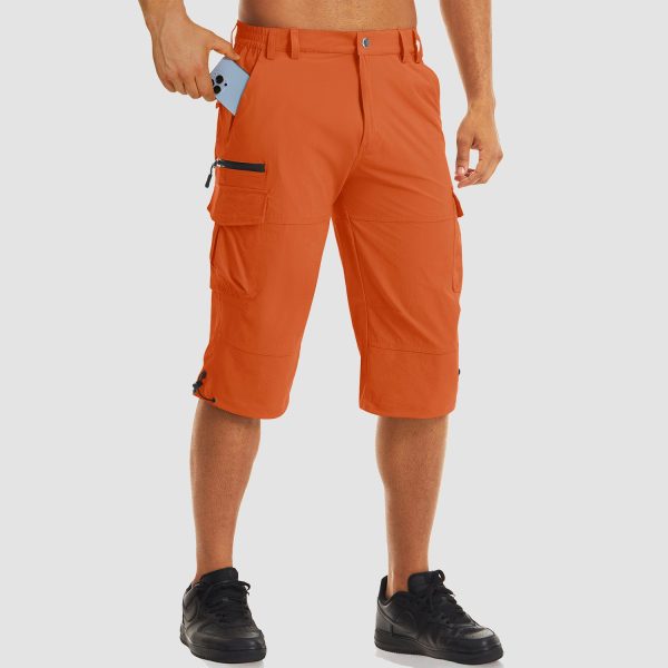 25baeb52b78070dd55c9e59ef70813c0b662d4e0d77da944e3c7fa8aaa864e8b.jpg Men's Workout Gym Shorts with 7 Pockets Quick Dry 3/4 Capri for Hiking