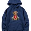New York Bear Print Hoodie