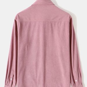 Long Sleeve Flap Pocket Corduroy Shirt