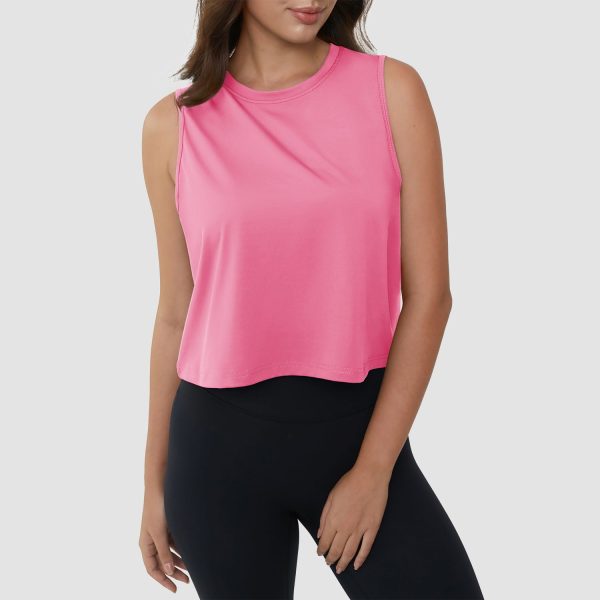 Crop Tops for Women Athletic Running Workout UPF 50+ Cropped Tank Tops