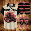 Suitmens Men's Modified Motorcycle Print Shirt Three-Piece Set 069