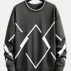 Geometric Print Crew Neck Sweatshirt
