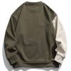Oversize Color Block Crewneck Sweatshirt