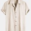 Textured Cotton Revere Shirt & 5" Shorts