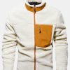Hoooyi Zipper Through Teddy Faux Fur Jacket