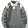 Contrast Polo Sweatshirt