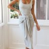 Woman Sexy Square Neck Tie Fashion Dress