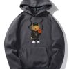 Basketball Bear Print Hoodie