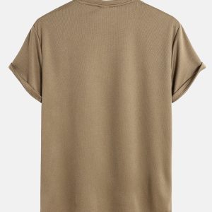 Muscle Fit Arc Hem Mesh T-Shirt