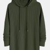 Muscle Fit Long Sleeved Ribbed Hooded T-Shirt