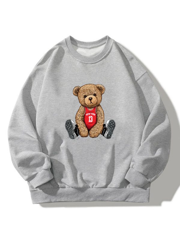 New York Bear Print Relaxed Sweatshirt