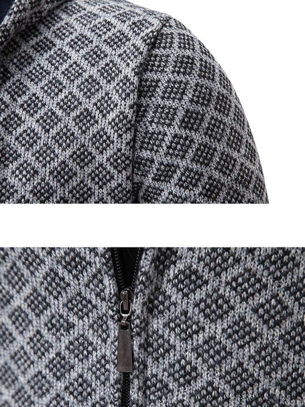 2d210f51f1616d2f4dcd49a44ced889bf68b84e7dadaf8f393dddd93a36d94dc.jpg Diamond Pattern Zip Hooded Sweater