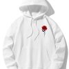 Rose Print Cotton Blend Hoodie & Jogger Pants