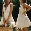 Women's Holiday V-neck Halter Short Dress