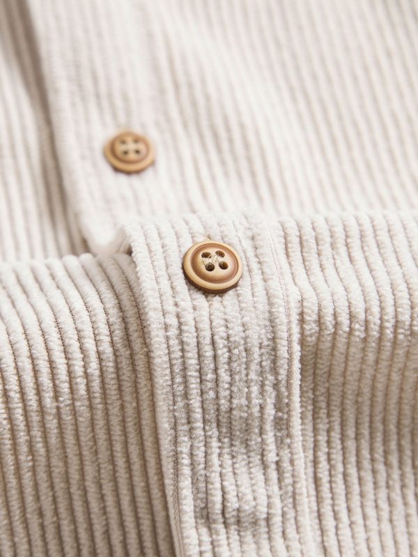 Corduroy Button Up Short Sleeved Shirt & Straight Leg Corduroy Pants