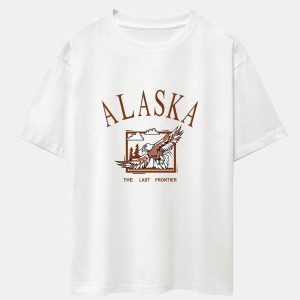 Alaskan Eagle Print Heavy Weight Oversize T-Shirt & Twill Jacquard Shorts