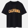 Los Angeles California Print Drop Shoulder Oversize T-Shirt