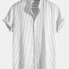 Striped Stand Collar Shirt