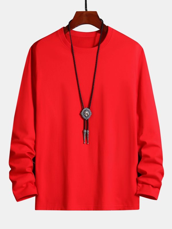 Basic Long Sleeve Cotton T-Shirt