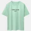 Paris Letter Print Dropped Shoulders Oversize T-Shirt
