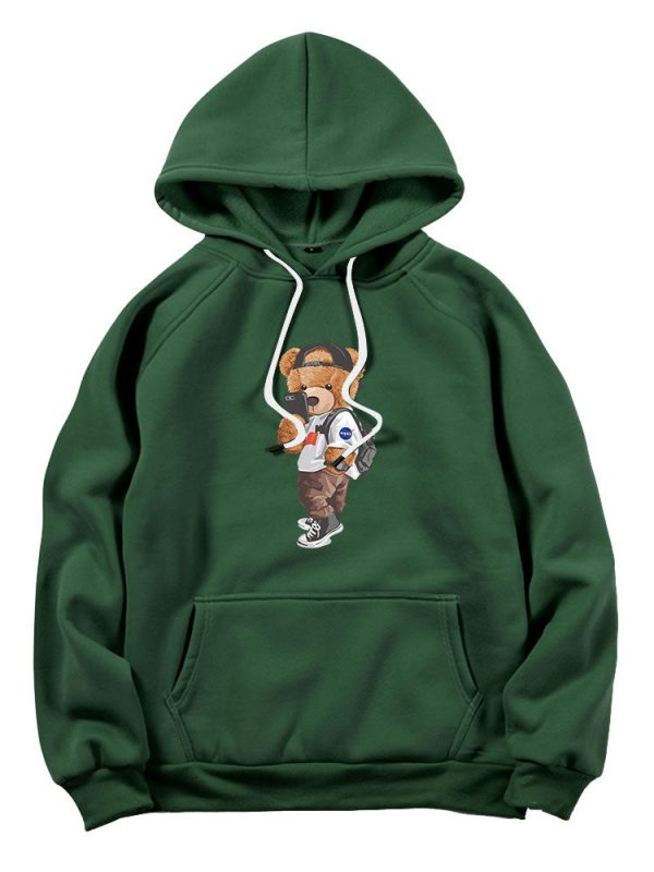 Selfie Bear Print Hoodie