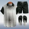 Suitmens Men's Hawaiian Bowling Print Shirt Three-Piece Set 050