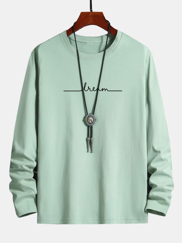 Long Sleeve Dream Print Cotton T-Shirt